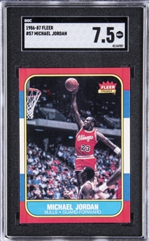 1986-87 Fleer #57 Michael Jordan Rookie Card – SGC NM+ 7.5